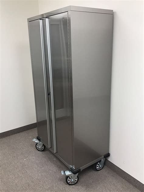 stainless steel cabinet on rollers|lockable storage cabinets on wheels.